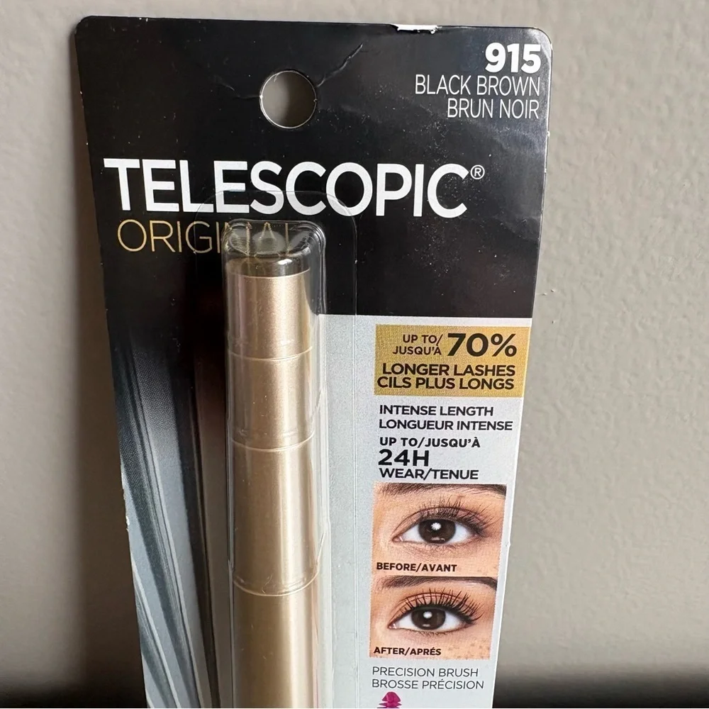 L'Oreal Telescopic Original Mascara Black Brown 915 Volume Length -NEW Sealed